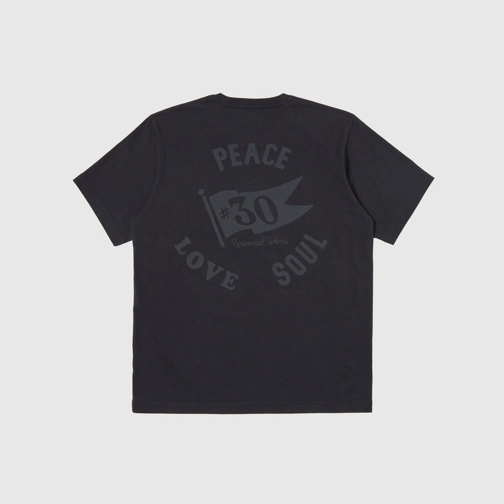  Universal Works Print Tee - Navy - Back