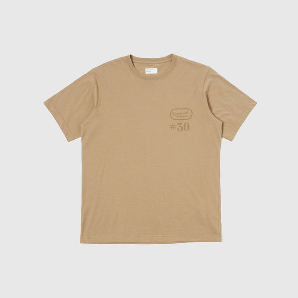 Universal Works Print Tee - Sand - Front
