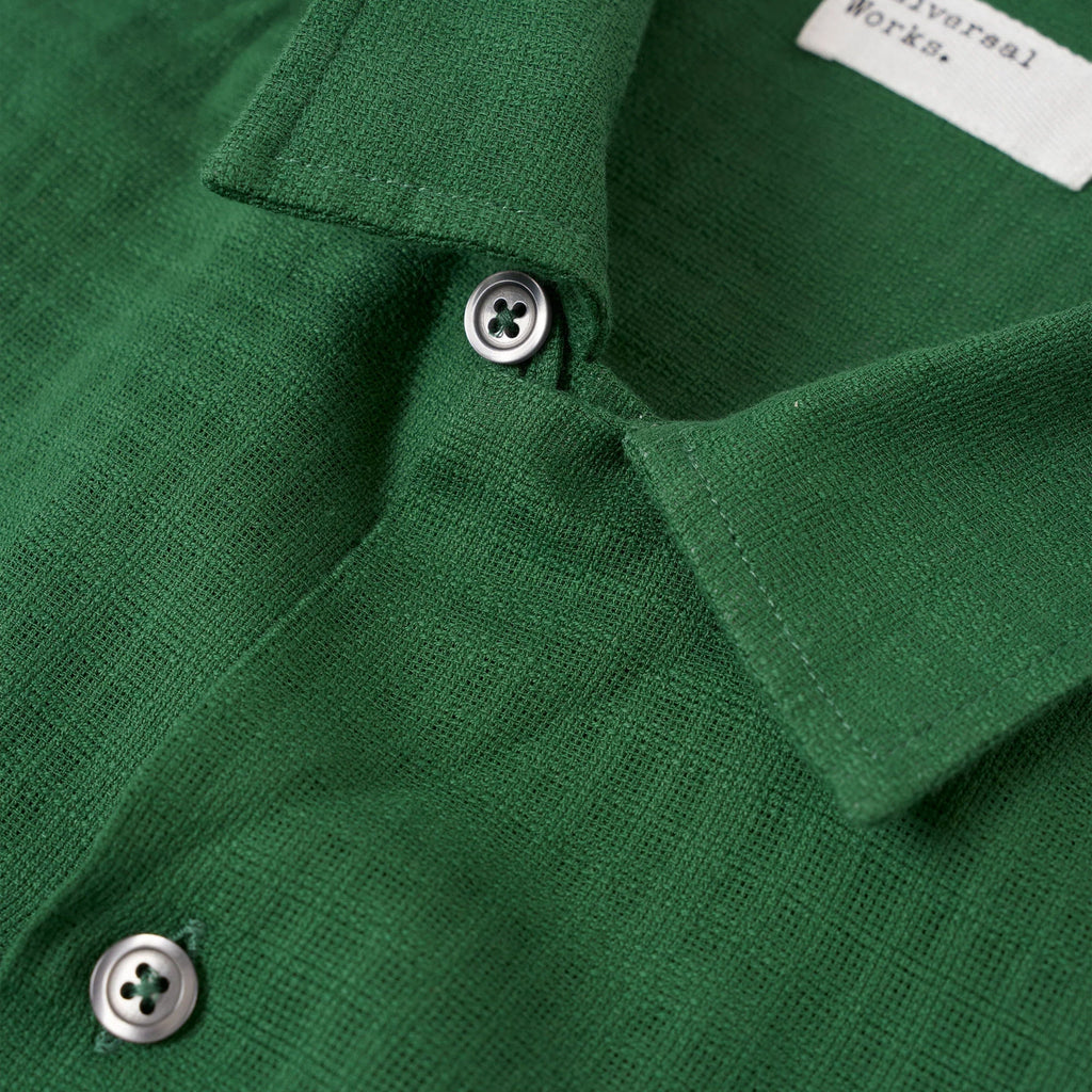Universal Works Road Shirt - Green - Front Close Up