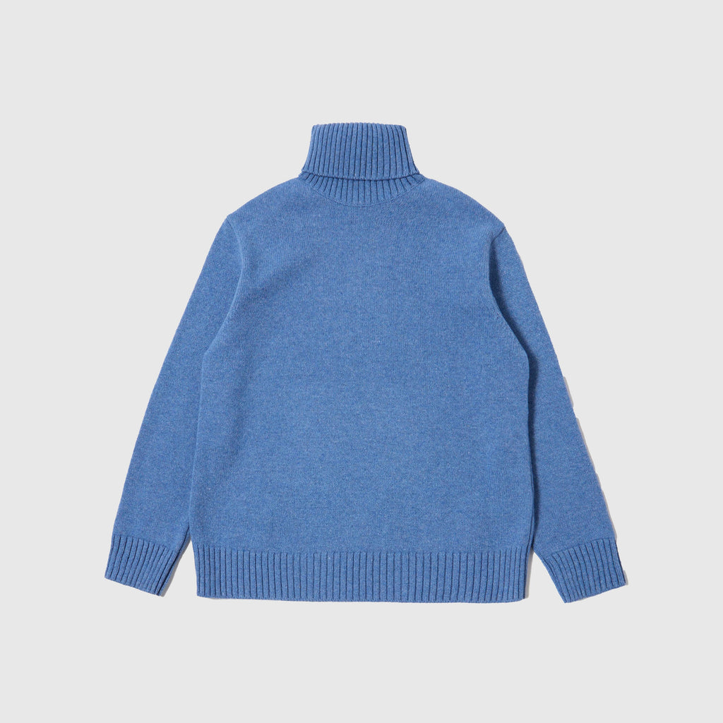 Universal Works Roll Neck - Pale Blue - Front