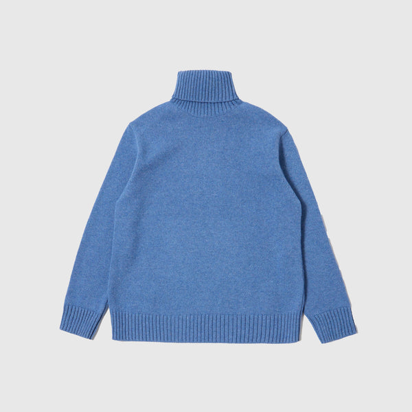Universal Works Roll Neck - Pale Blue - Front
