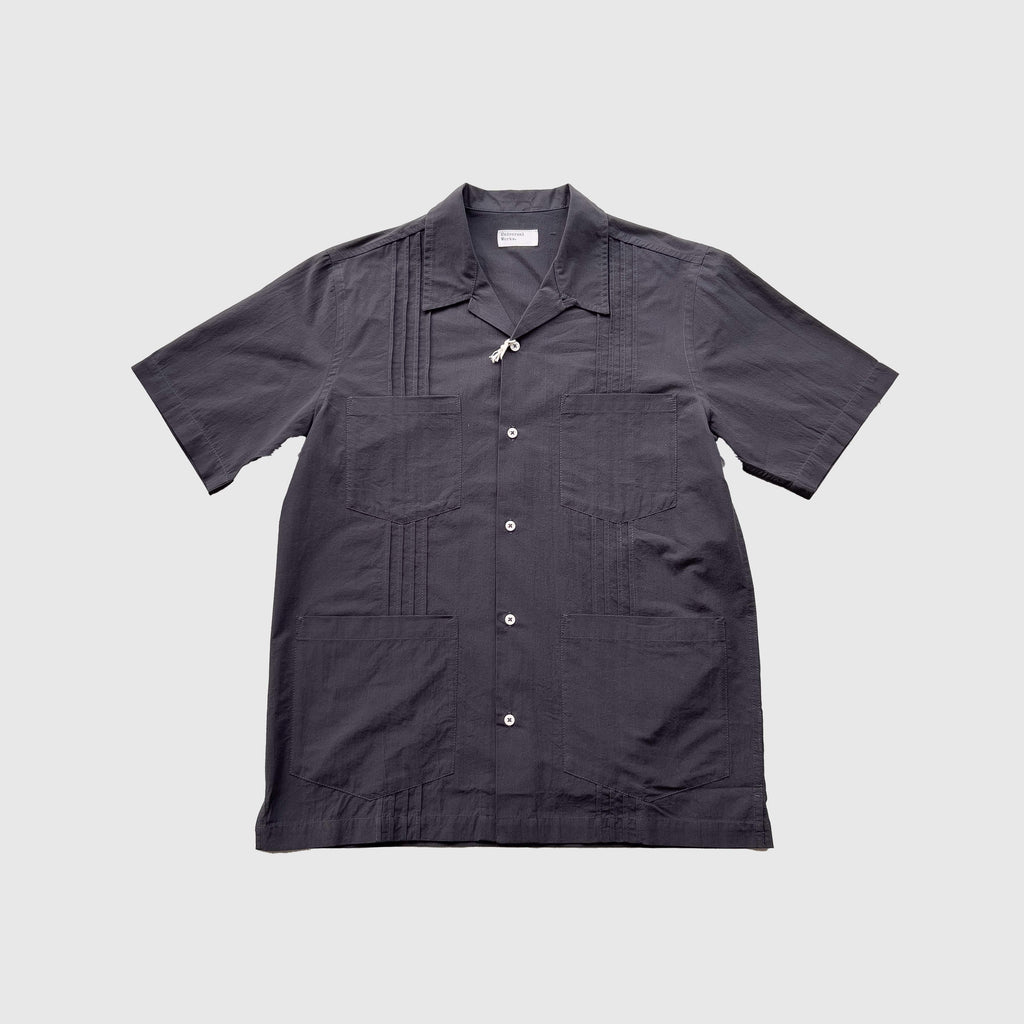 Universal Works S/S Dwight Overshirt - Black - Front