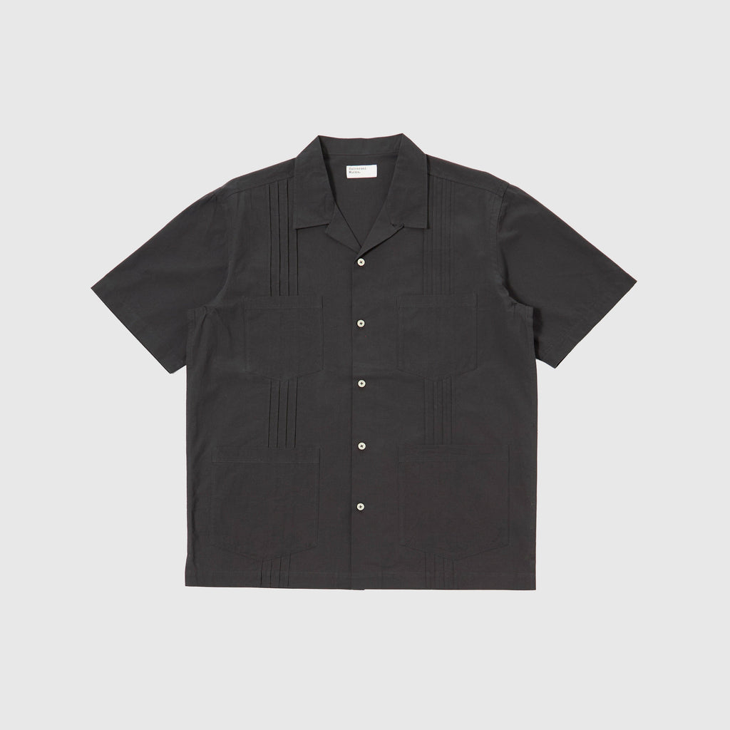 Universal Works S/S Dwight Overshirt - Black - Front