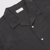 Universal Works S/S Dwight Overshirt - Black - Front Close Up