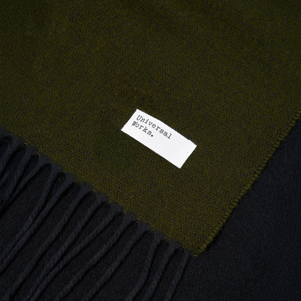 Universal Works Scarf - Green / Black - Close Up
