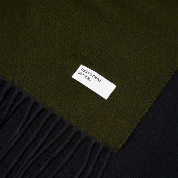 Universal Works Scarf - Green / Black - Close Up