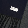 Universal Works Scarf - Navy / Mid Grey - Front Close Up