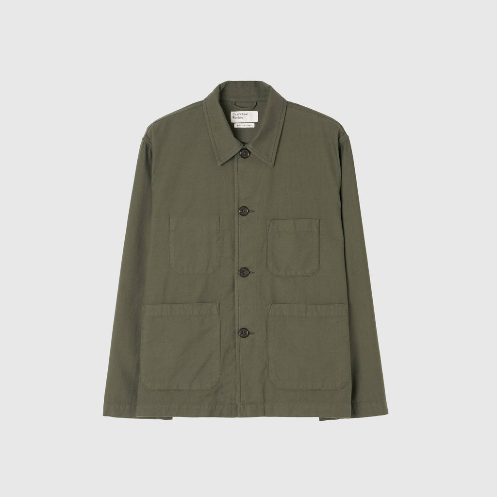 Universal Works Slub Sateen Ives Jacket - Olive - Front