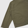Universal Works Slub Sateen Ives Jacket - Olive - Back Close Up