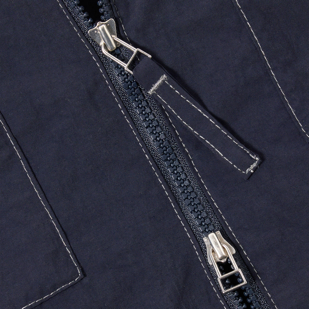 Universal Works Zip Too Shirt - Navy - Front Close Up