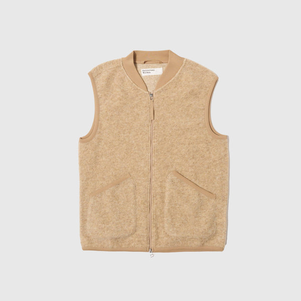 Universal Works Zip Waistcoat - Fawn - Front