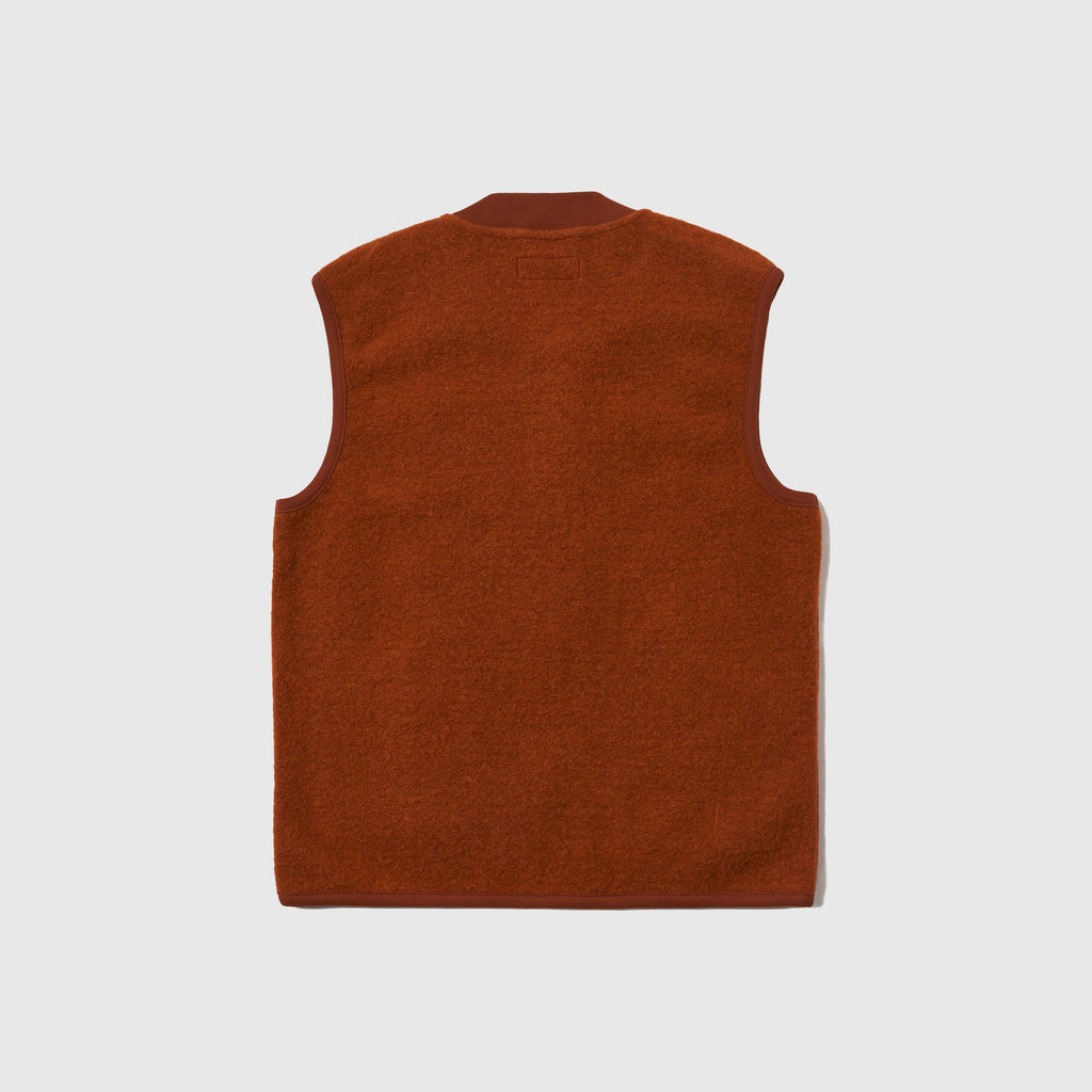 Universal Works Zip Waistcoat - Rust - Back