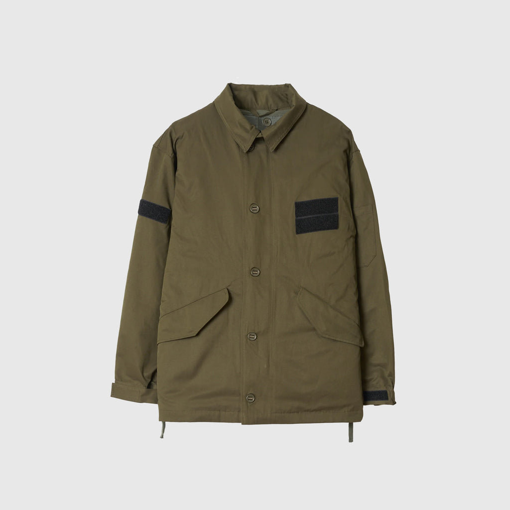 Universal Works x Taion Down CR RAF Jacket - Olive - Front With No Badges Attached