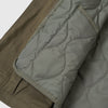 Universal Works x Taion Down CR RAF Jacket - Olive - Close Up Inner With Liner Attached