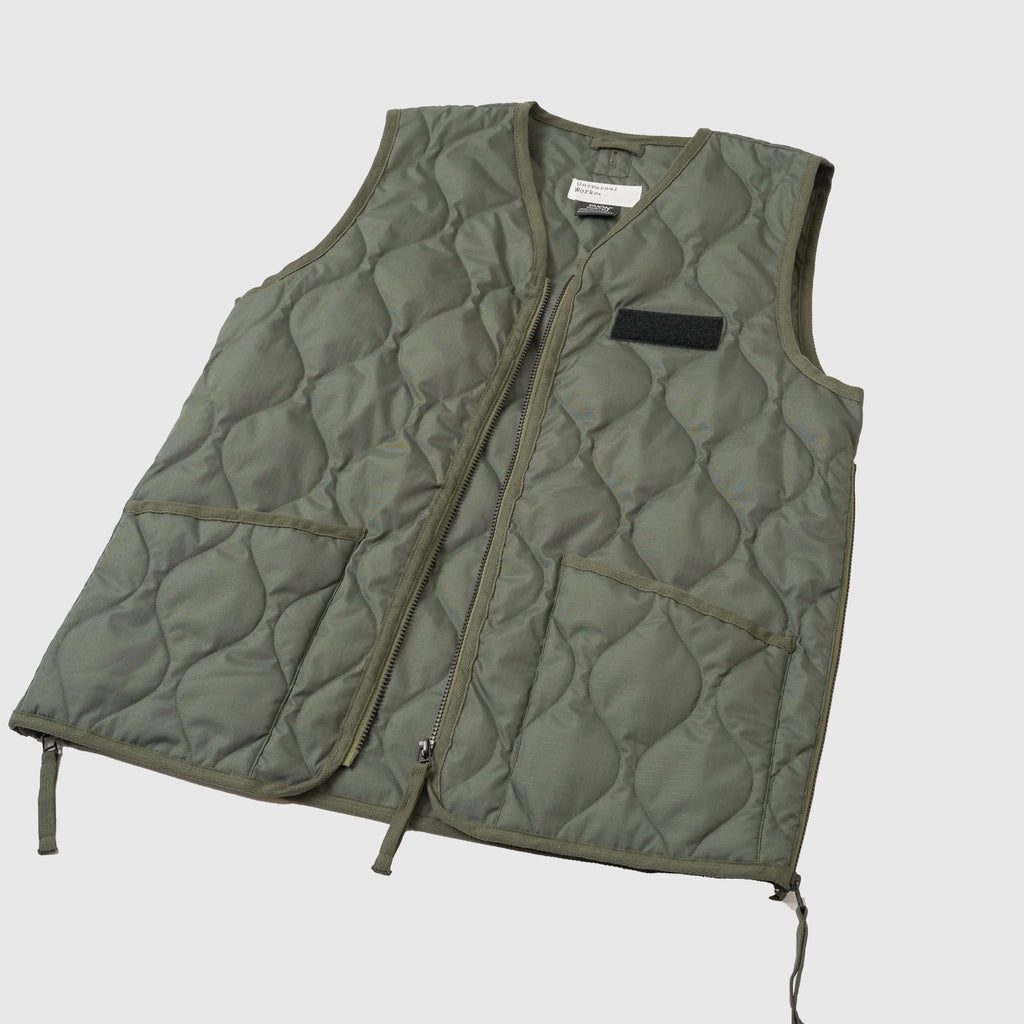 Universal Works x Taion Down CR RAF Jacket - Olive - Front Close Up