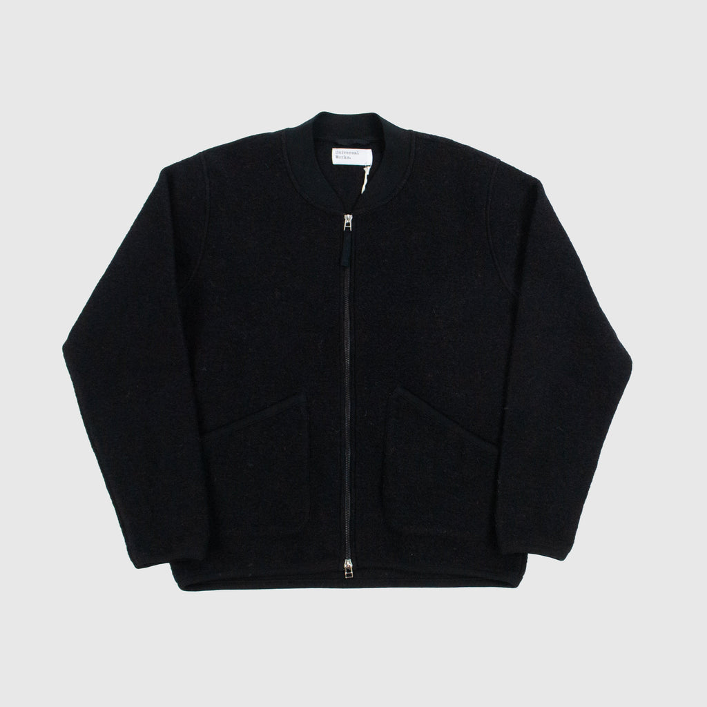 Universal Works Zip Bomber - Black - Front