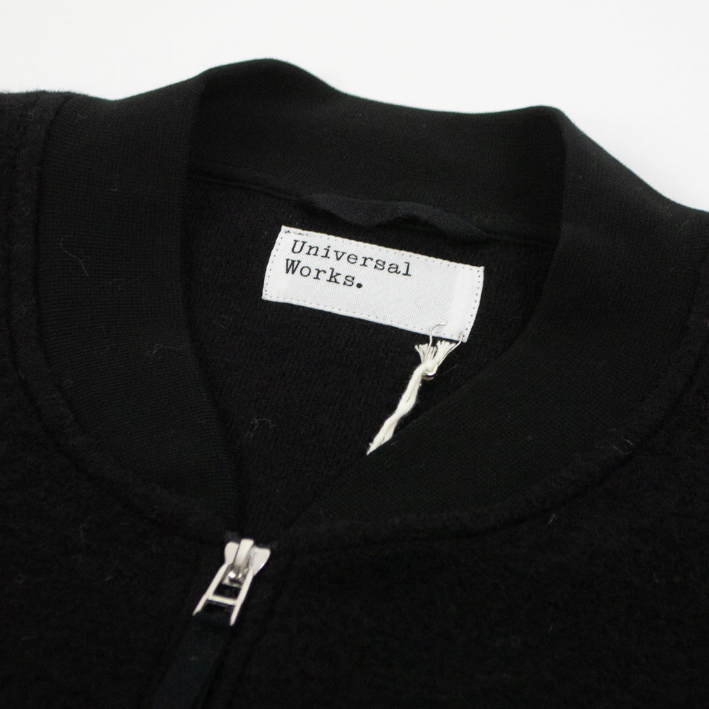 Universal Works Zip Bomber - Black - Front Close Up