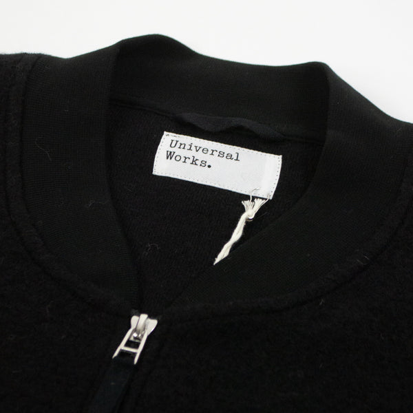 Universal Works Zip Bomber - Black - Front Close Up