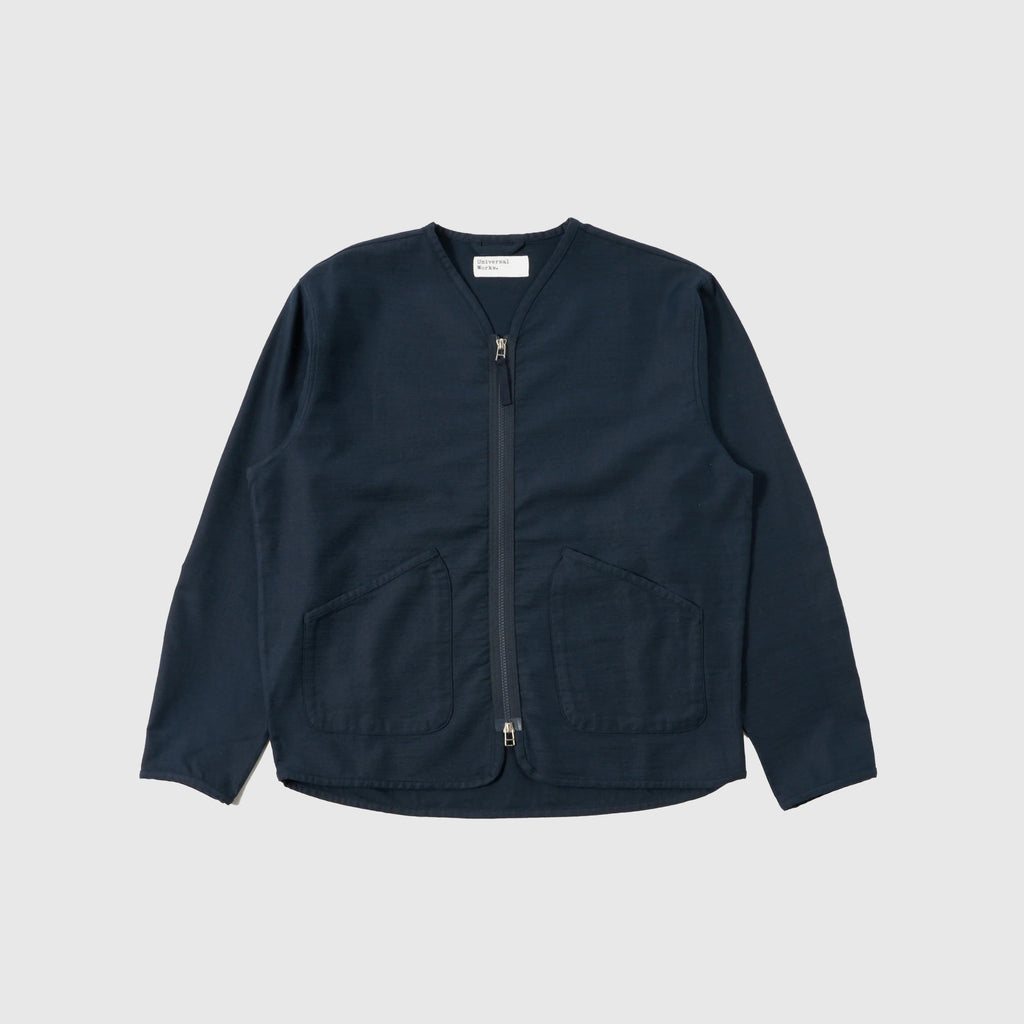Universal Works Zip Liner Jacket - Navy - Front