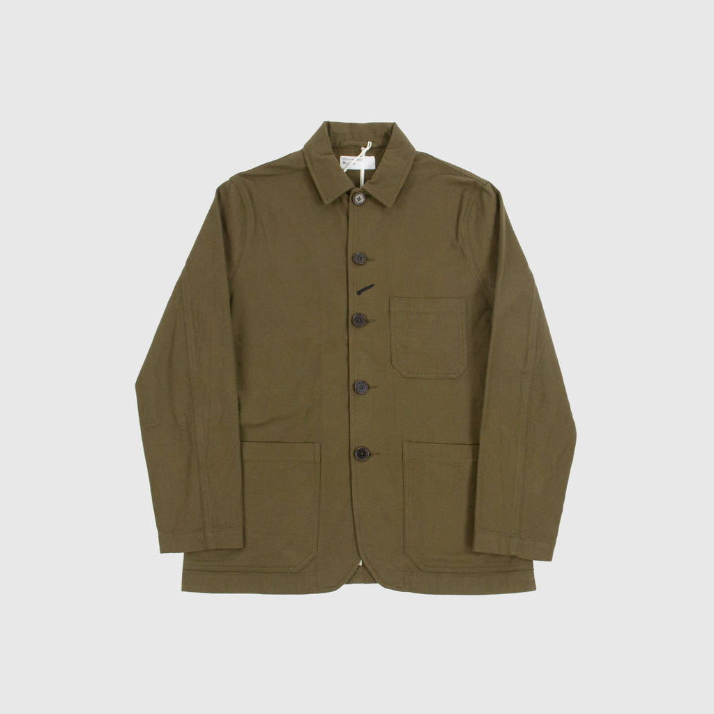 Universal Works Bakers Chore Jacket - Olive - Front