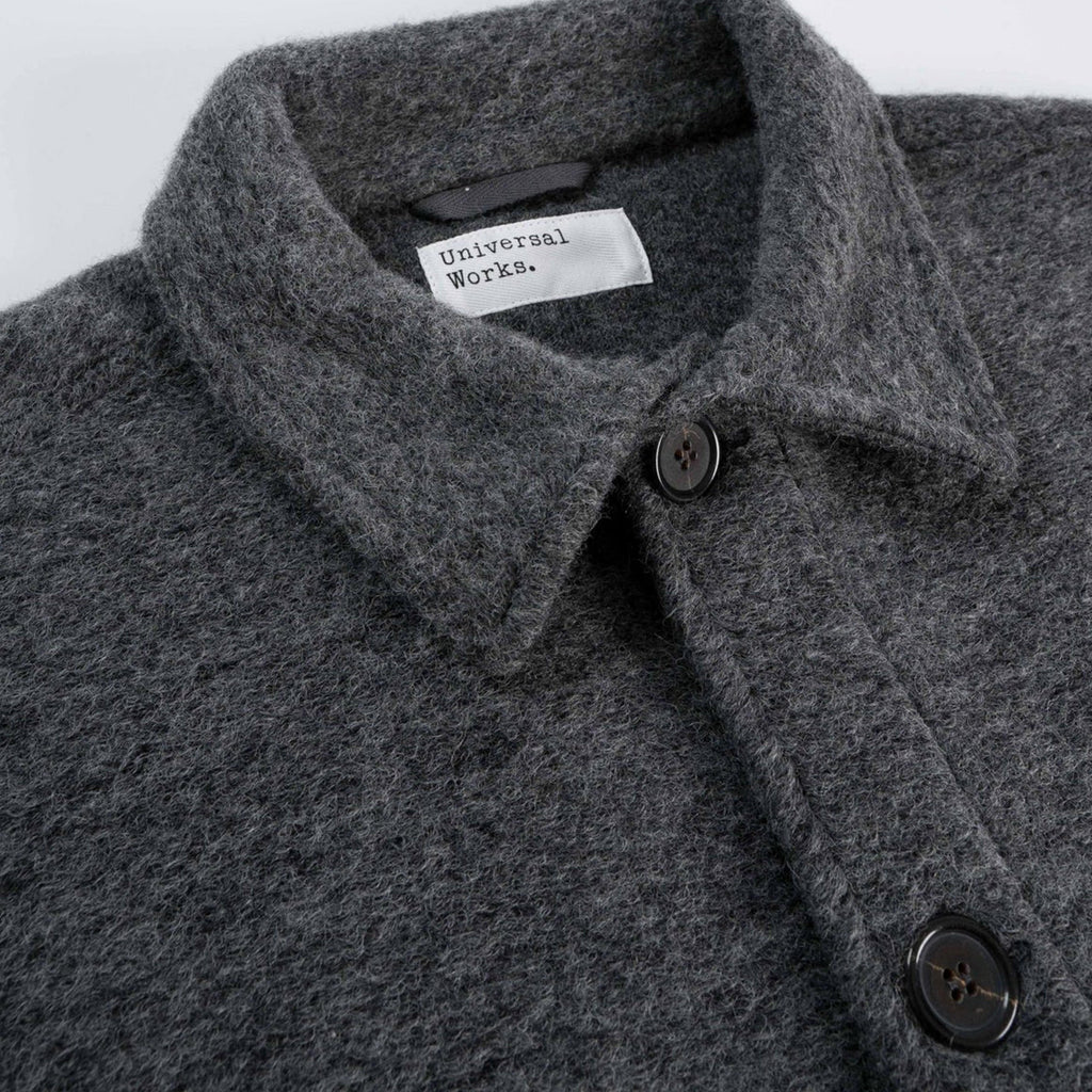 Universal Works Field Jacket - Grey Marl - Front Close Up