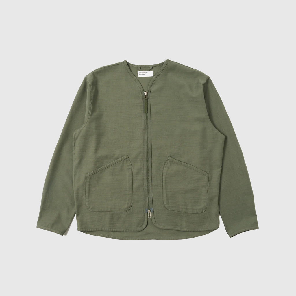 Universal Works Zip Liner Jacket - Olive - Front