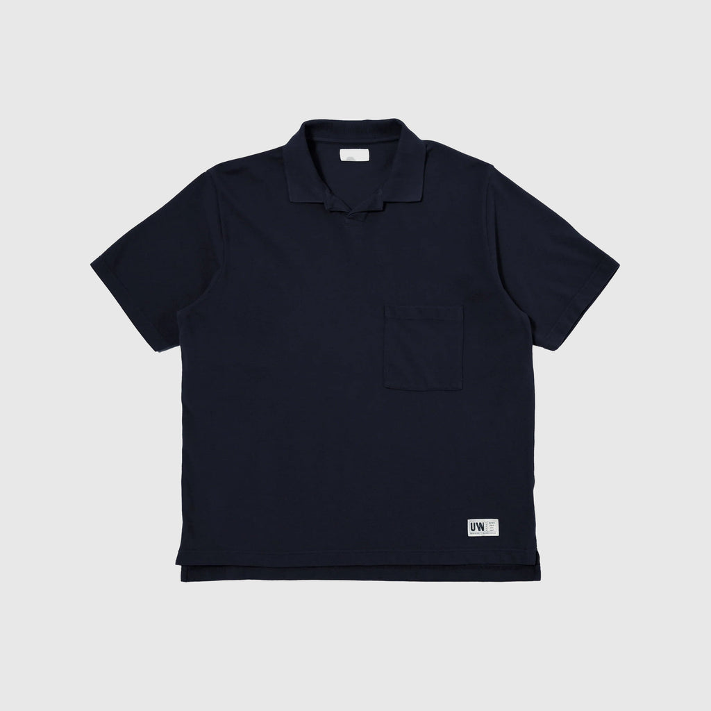 Universal Works Vacation Polo - Bright Navy - Front