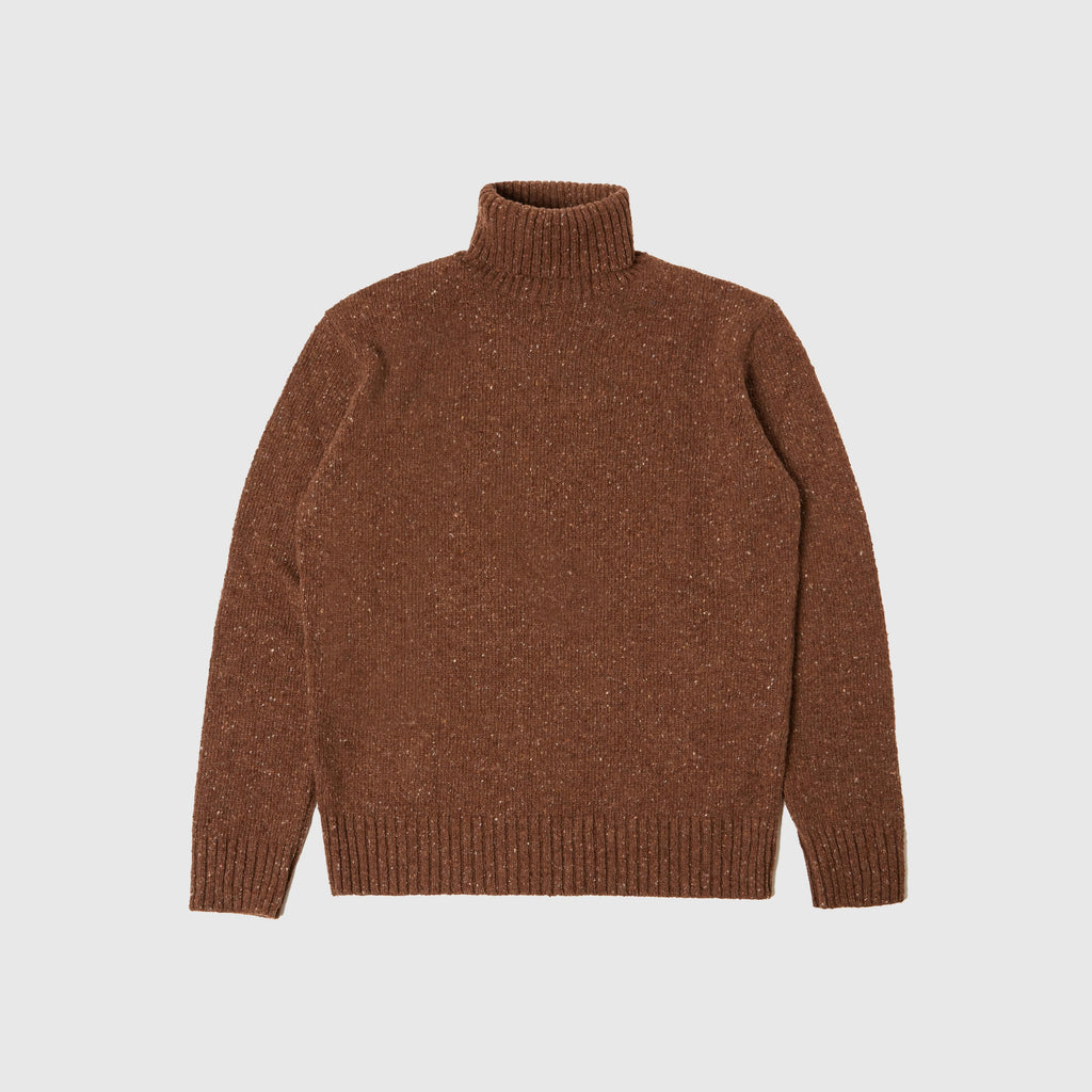 Universal Works Roll Neck - Brown - Front