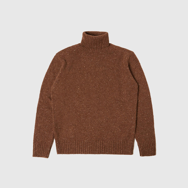 Universal Works Roll Neck - Brown - Front