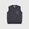 Universal Works Sleeveless Crew - Navy - Front