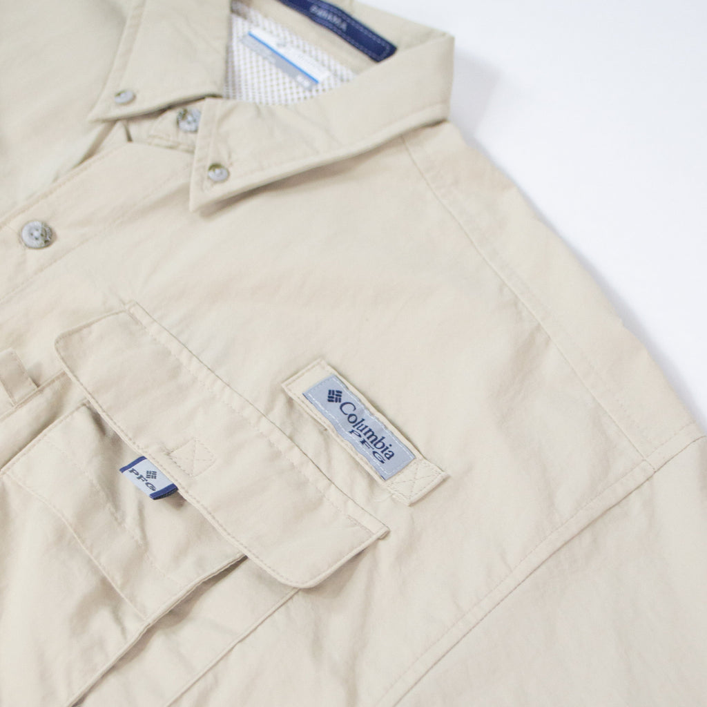 Columbia Bahama II S/S Shirt - Fossil - Front Close Up