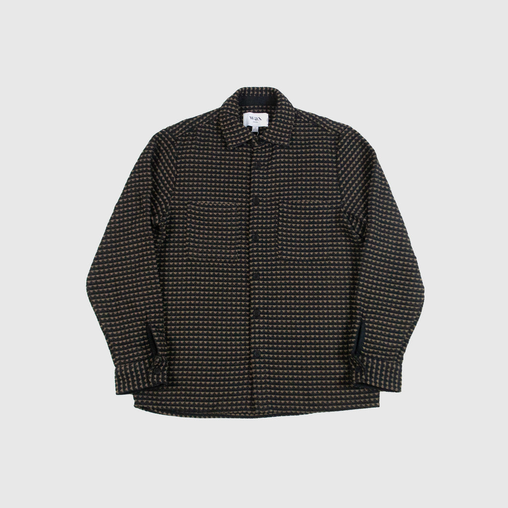 Wax Whiting Overshirt - Black / Beige - Front