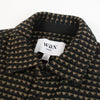 Wax Whiting Overshirt - Black / Beige - Front Close Up