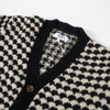 Wax Walker Cardigan Bubble Knit - Black / Ecru - Front Close Up