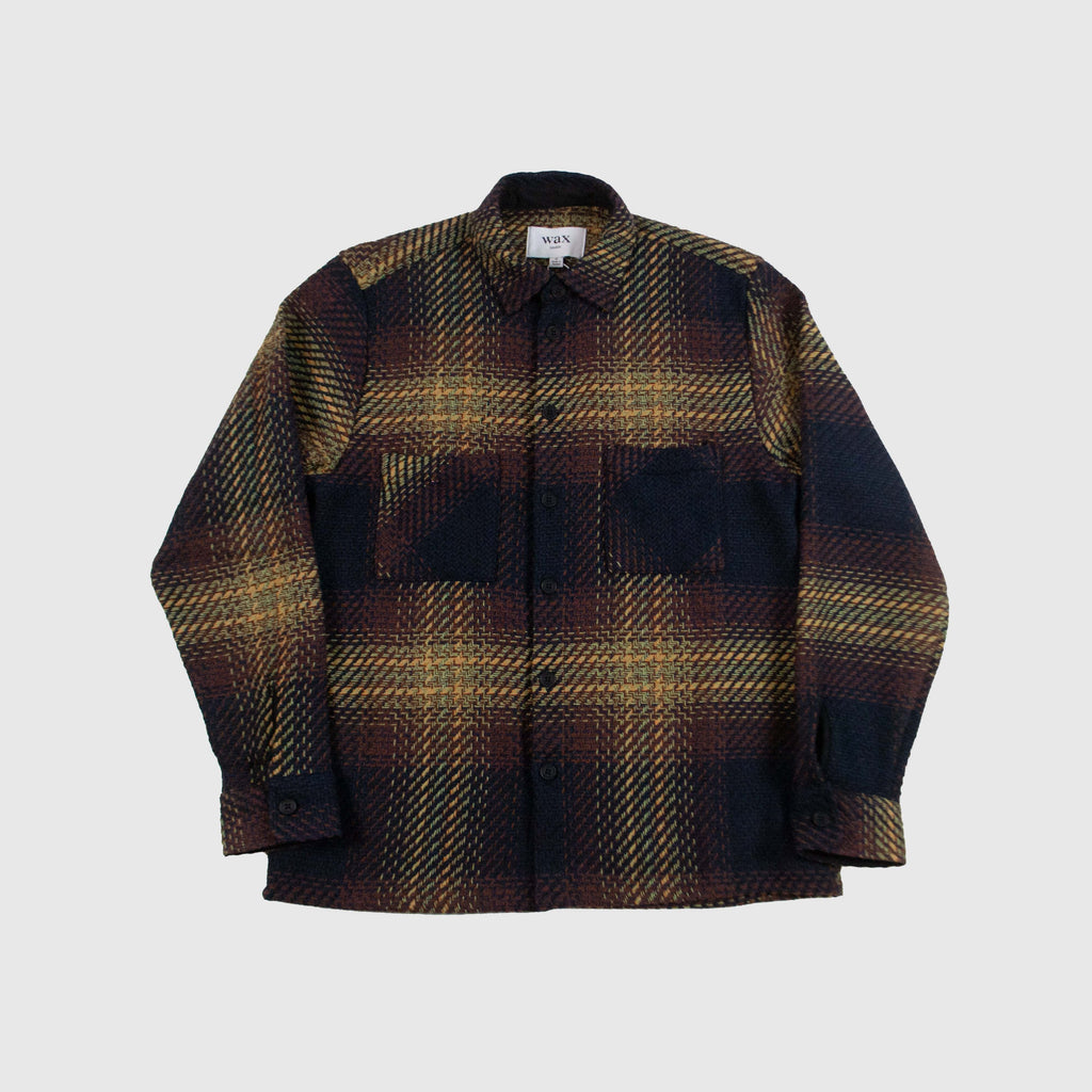 Wax Whiting Overshirt - Navy / Caramel - Front