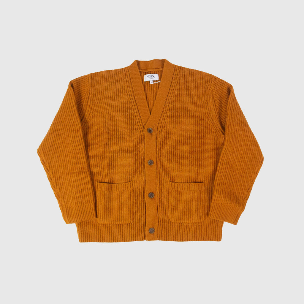 Wax Walker Cardigan Rib Stitch - Ochre - Front