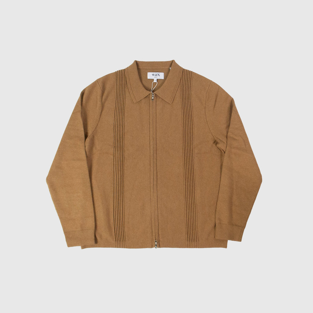 Wax Lennox Zip Polo - Camel - Front