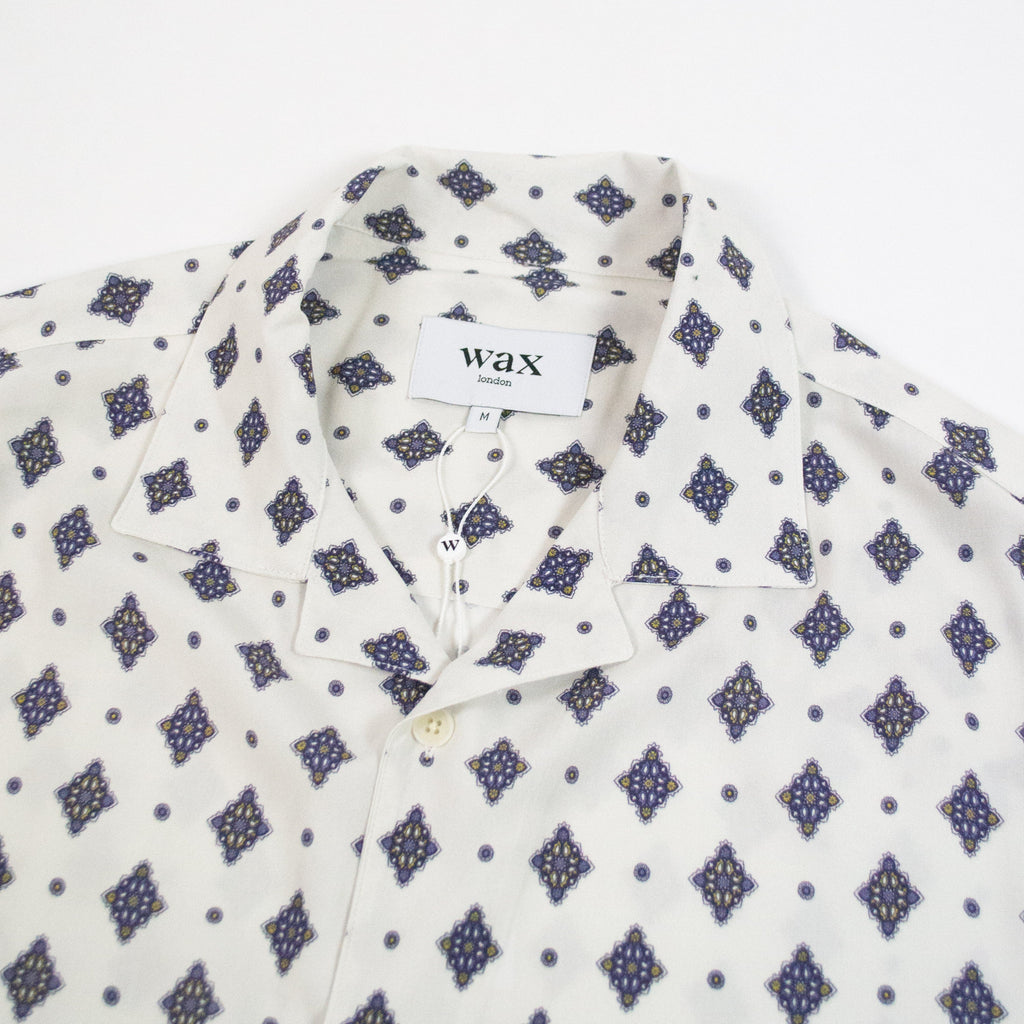 Wax Didcot SS Shirt - Ecru - Front Close Up