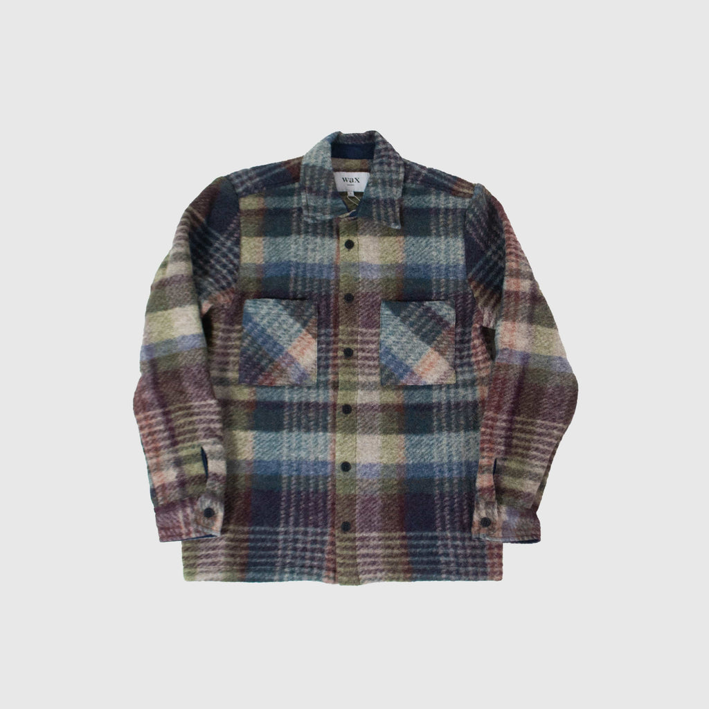 Wax Romer Overshirt Wool Blend - Check Blue / Multi - Front