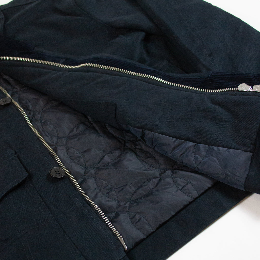 Wax Orkney Jacket - Navy - Front Close Up Open