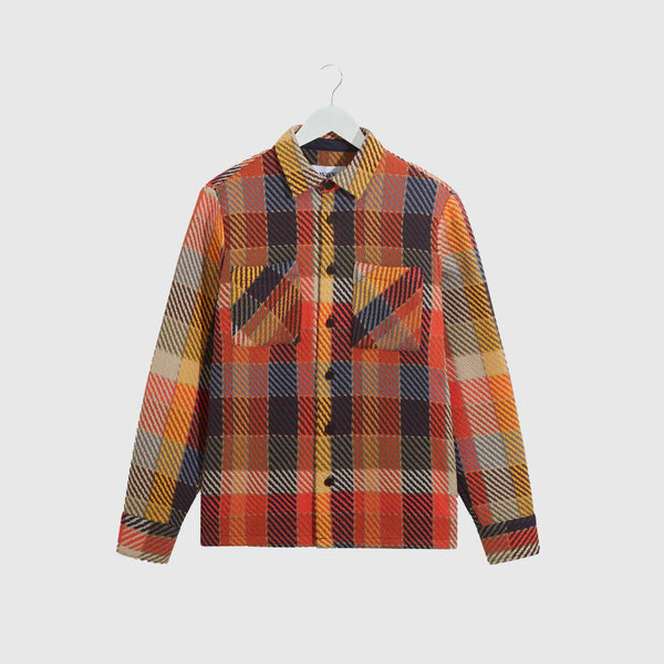 Wax Whiting Overshirt Pike Check - Orange / Multi - Front