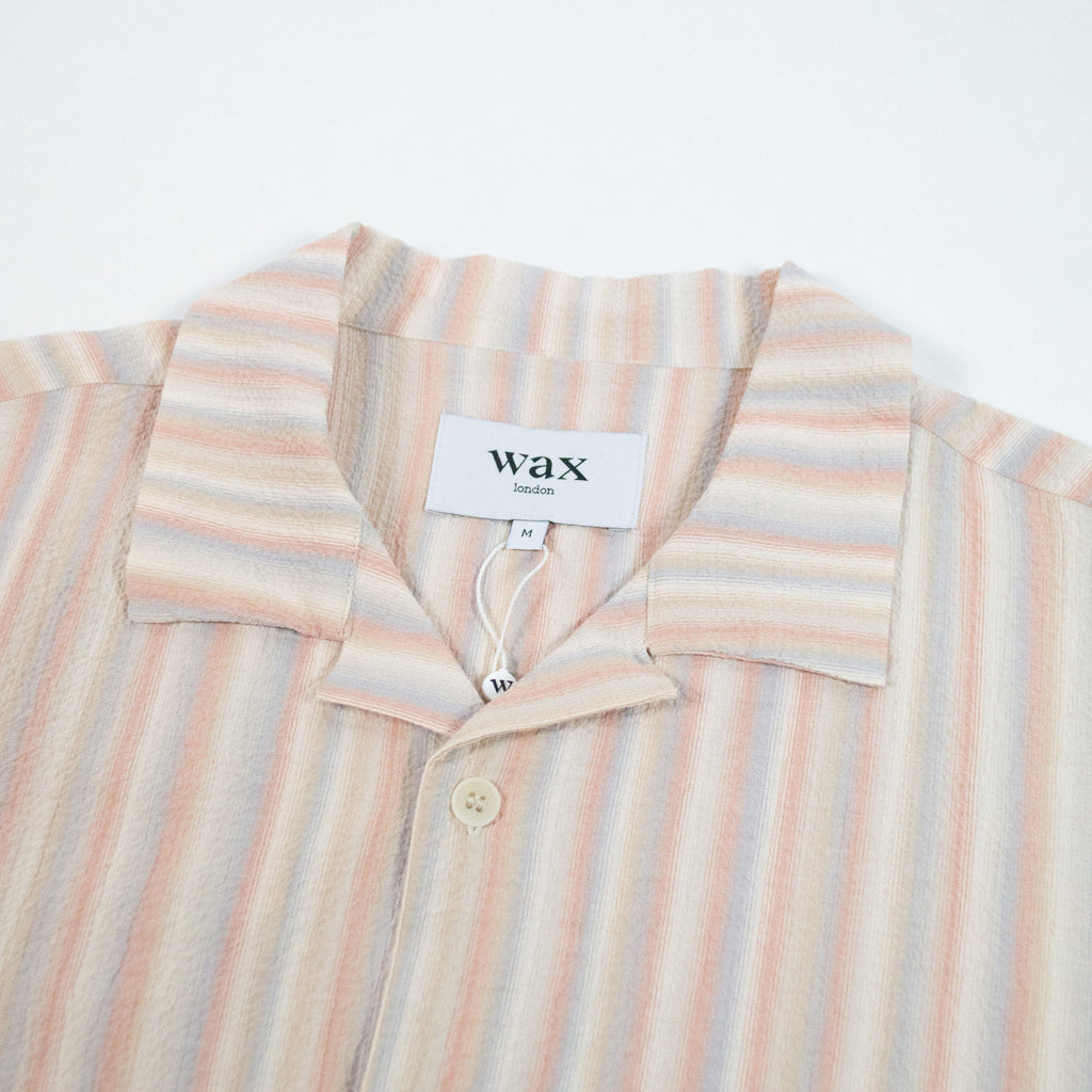 Wax Didcot SS Shirt - Pastel Stripe Multi - Front Close Up