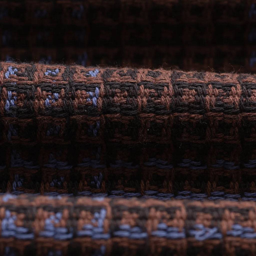 Wax Whiting Overshirt - Skate Check Brown / Blue - Close Up