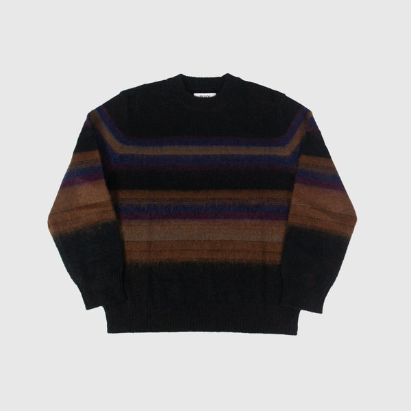 Wax Wilde Crew Brush Stripe - Black / Dark Multi - Front