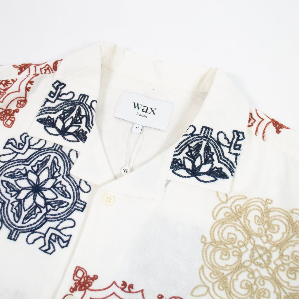 Wax Didcot SS Shirt - Ornate Squares Multi - Front Close Up