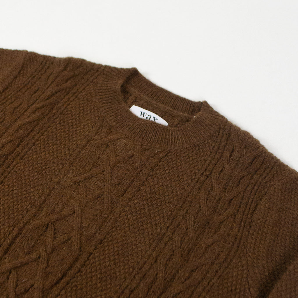 Wax Hyatt Crew - Brown - Front Close Up