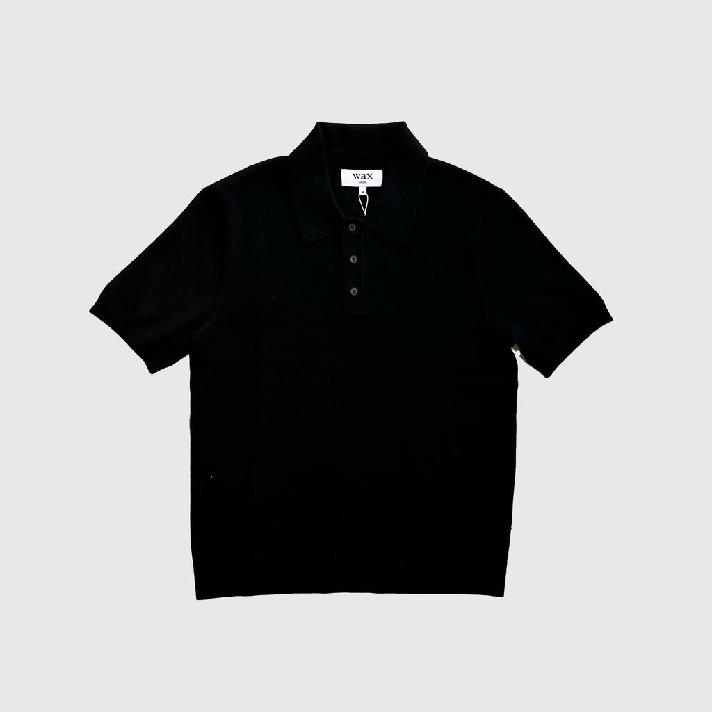 Wax Naples Polo - Worsted Wool Black - Front