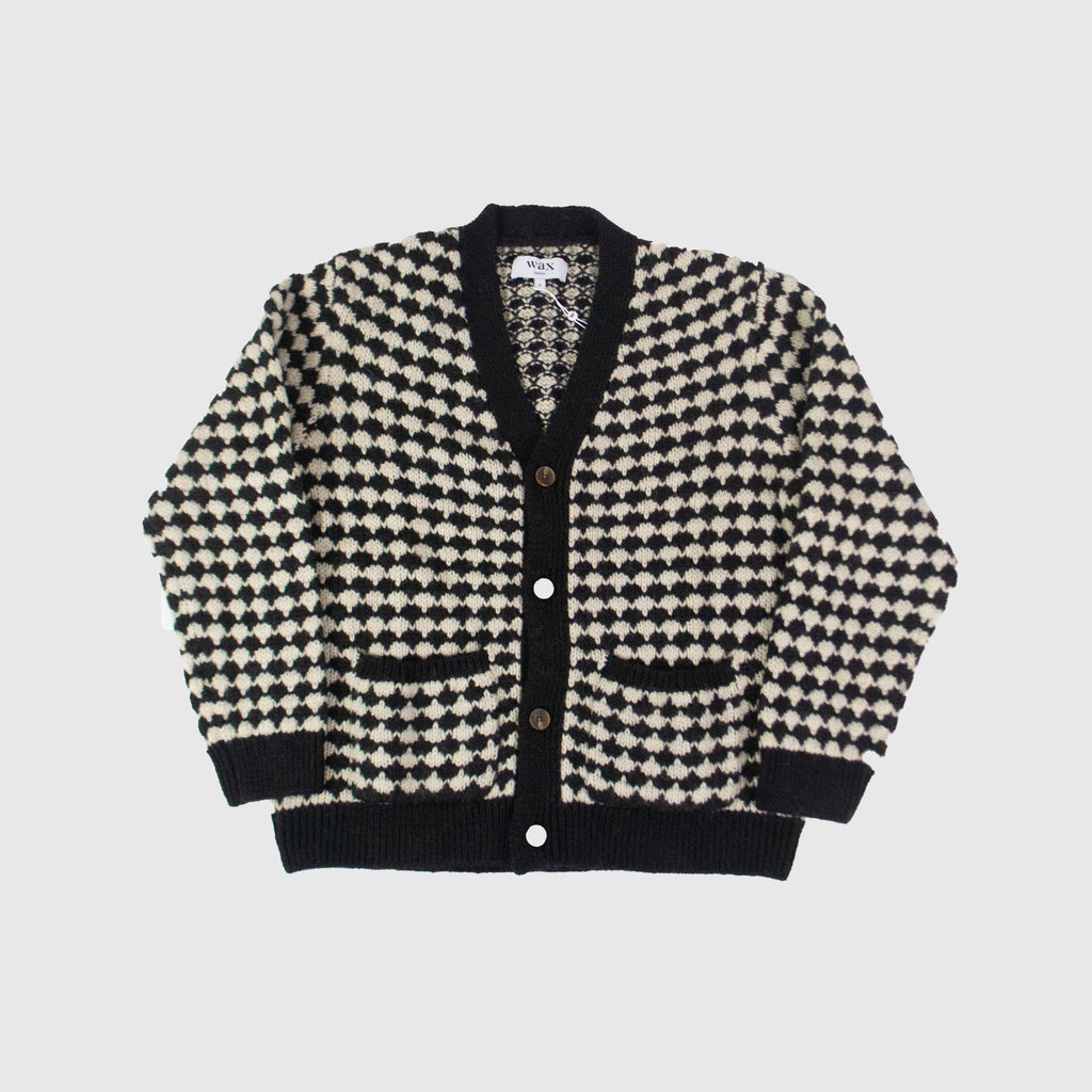 Wax Walker Cardigan Bubble Knit - Black / Ecru - Front