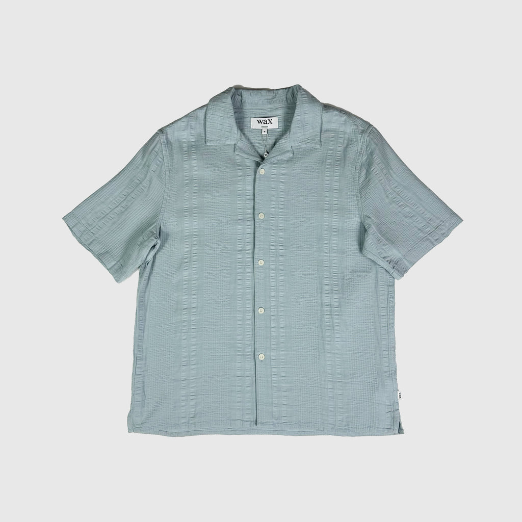 Wax Didcot SS Shirt Seersucker - Blue - Front