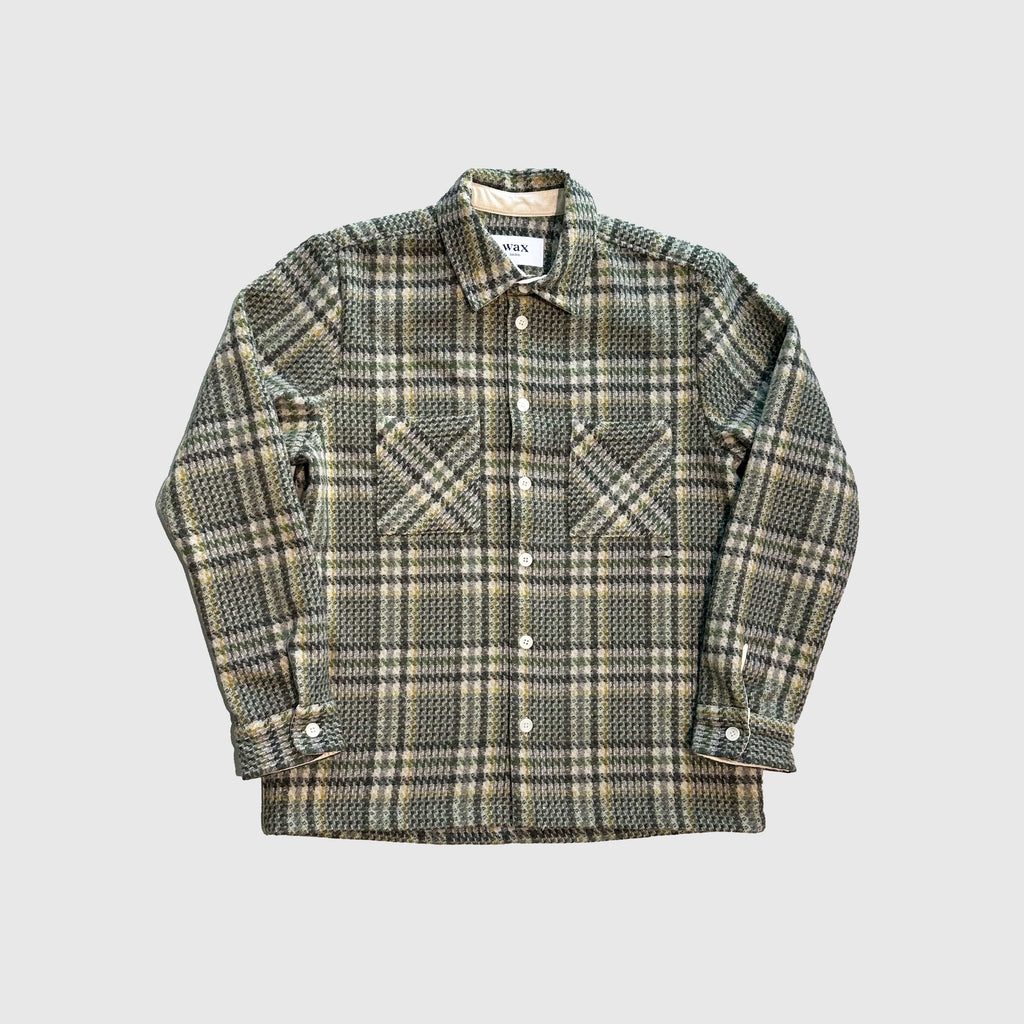 Wax Whiting Overshirt - Wool Blend Check / Green - Front